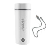Focustar 電気ケトル ポータブル トラベル 小型 350ML 旅行 110V 5分急速沸かし 空焚き防止 真空断熱 漏れない 水筒 電気ポット 電気温水カップ ステンレス コーヒー 紅茶に使用 一人用 日本語説明書付き - ホワイト